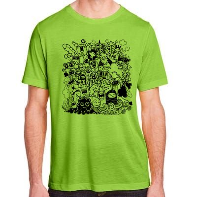 Little Cartoon Monster Mash Up Adult ChromaSoft Performance T-Shirt