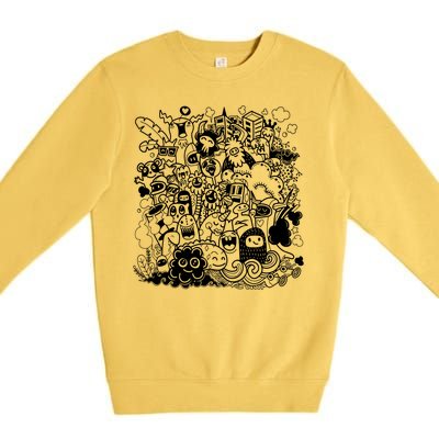 Little Cartoon Monster Mash Up Premium Crewneck Sweatshirt