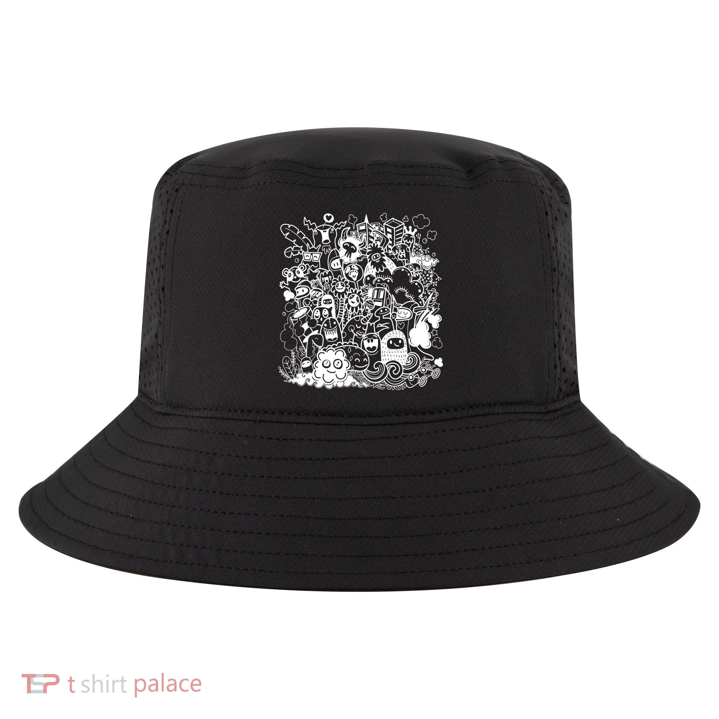 Little Cartoon Monster Mash Up Cool Comfort Performance Bucket Hat