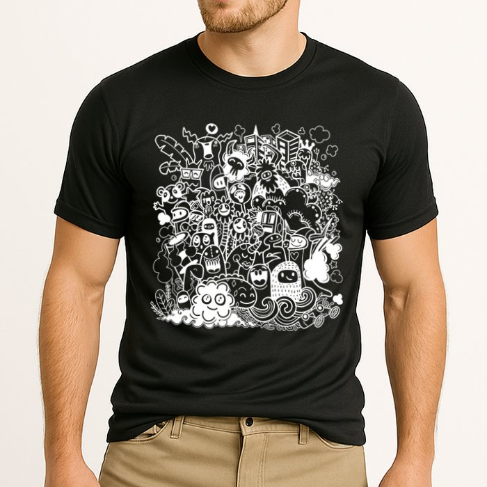 Little Cartoon Monster Mash Up Cooling Performance Crew T-Shirt
