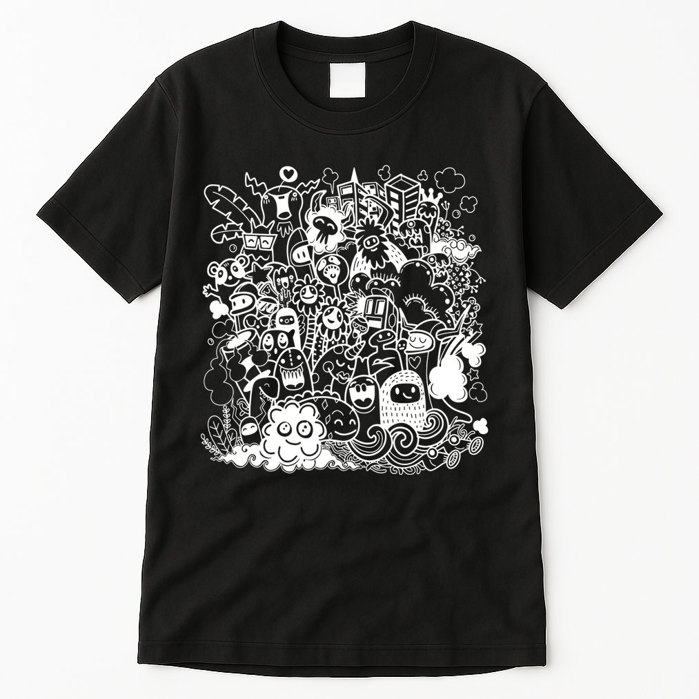 Little Cartoon Monster Mash Up Tall T-Shirt