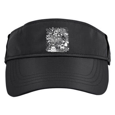 Little Cartoon Monster Mash Up Adult Drive Performance Visor