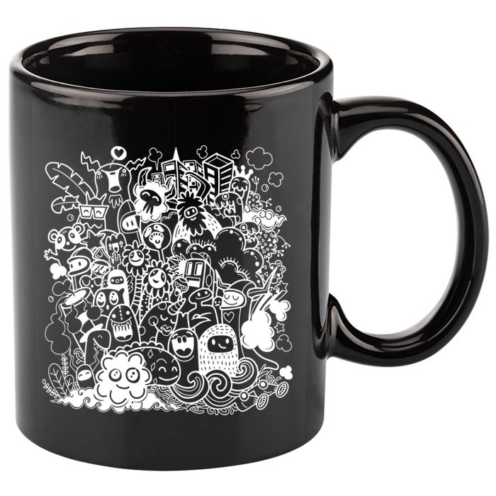 Little Cartoon Monster Mash Up 11oz C Handle Ceramic Mug