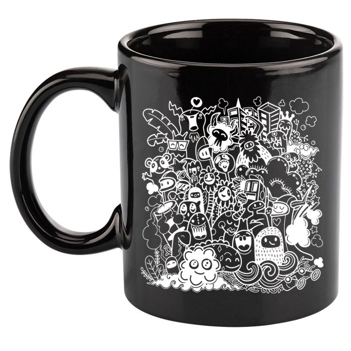 Little Cartoon Monster Mash Up 11oz C Handle Ceramic Mug
