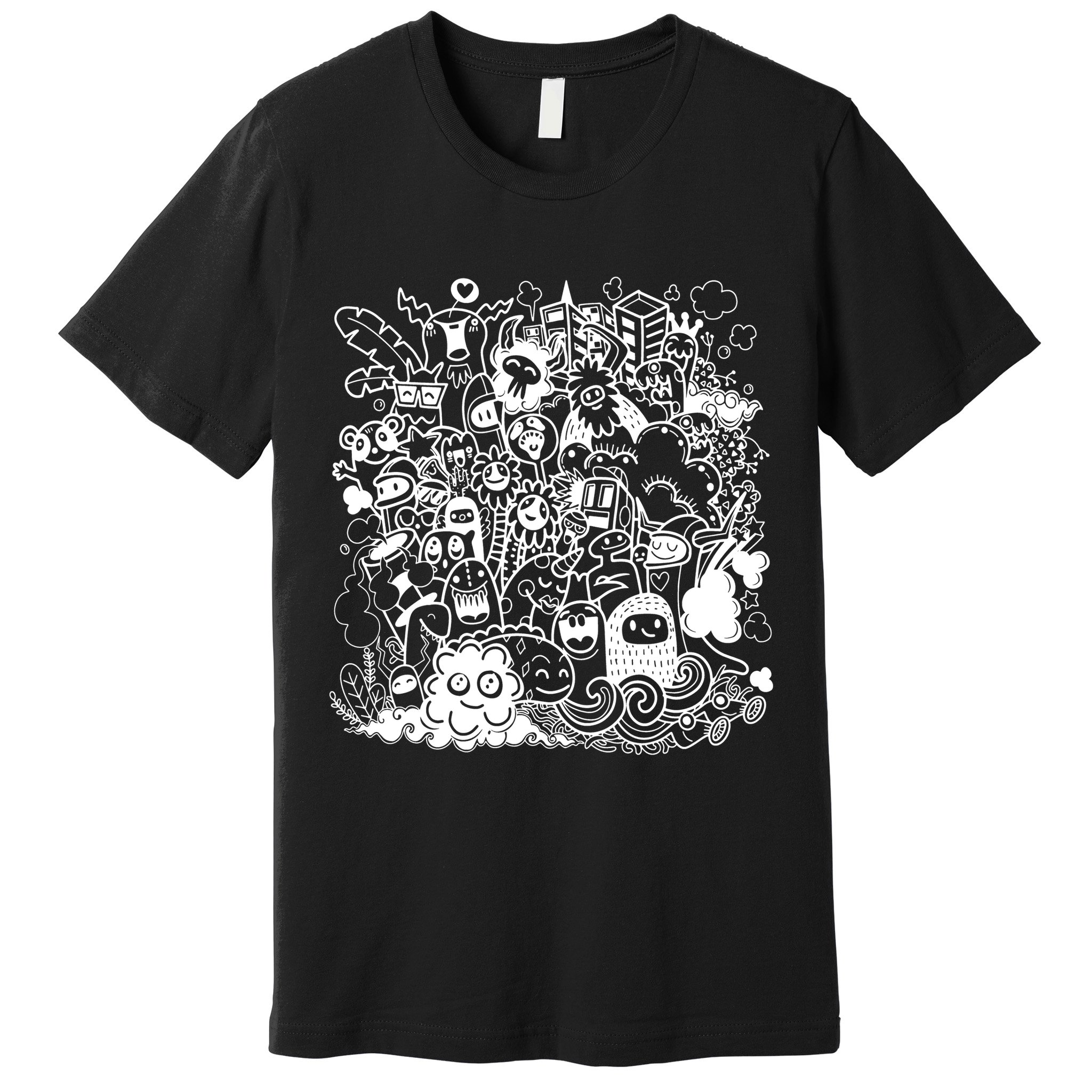 Little Cartoon Monster Mash Up Premium T-Shirt