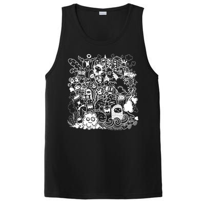 Little Cartoon Monster Mash Up PosiCharge Competitor Tank