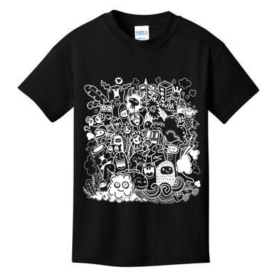 Little Cartoon Monster Mash Up Kids T-Shirt