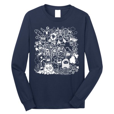 Little Cartoon Monster Mash Up Long Sleeve Shirt