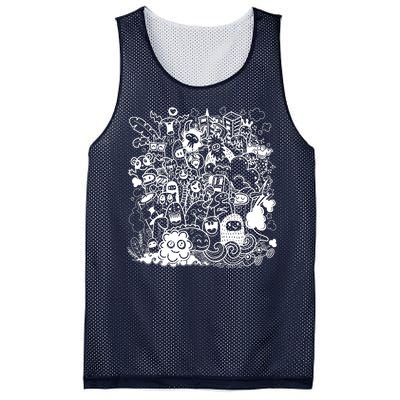 Little Cartoon Monster Mash Up Mesh Reversible Basketball Jersey Tank