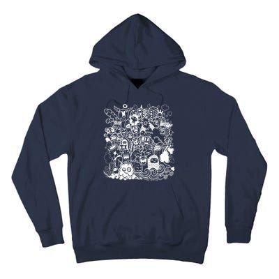 Little Cartoon Monster Mash Up Tall Hoodie