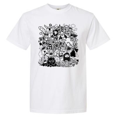 Little Cartoon Monster Mash Up Garment-Dyed Heavyweight T-Shirt