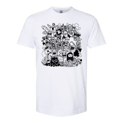 Little Cartoon Monster Mash Up Softstyle CVC T-Shirt