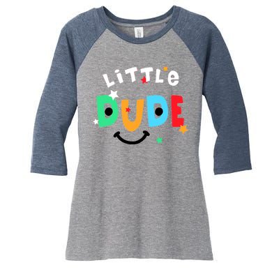 Little Dude Women's Tri-Blend 3/4-Sleeve Raglan Shirt