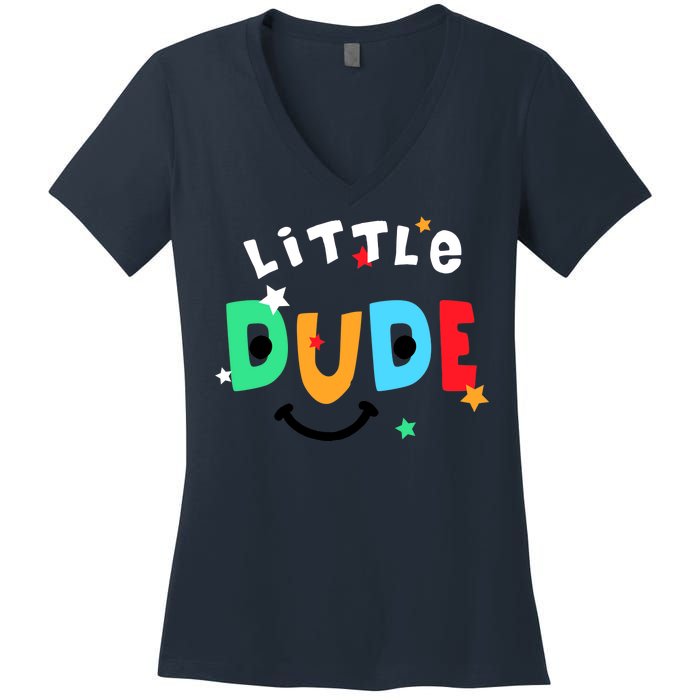 Little Dude Women's V-Neck T-Shirt