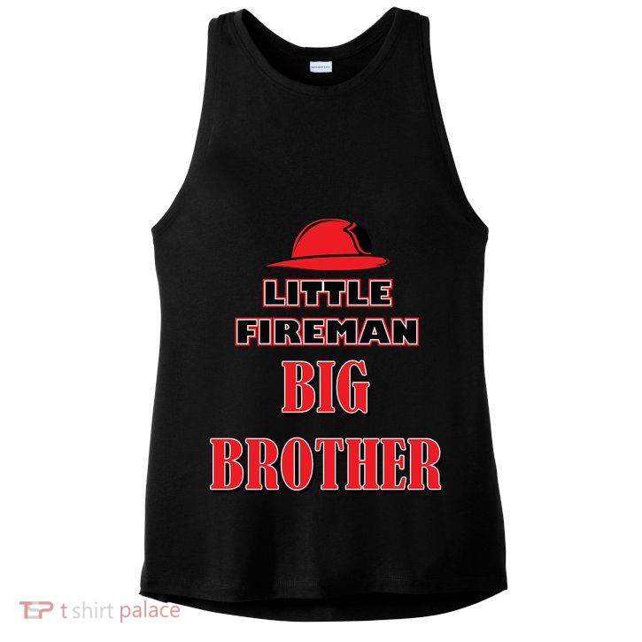 Little Fireman Big Brother Ladies PosiCharge Tri-Blend Wicking Tank