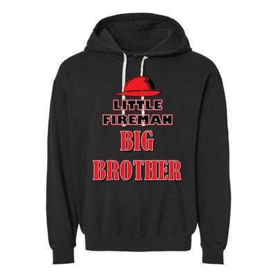 Little Fireman Big Brother Garment-Dyed Fleece Hoodie
