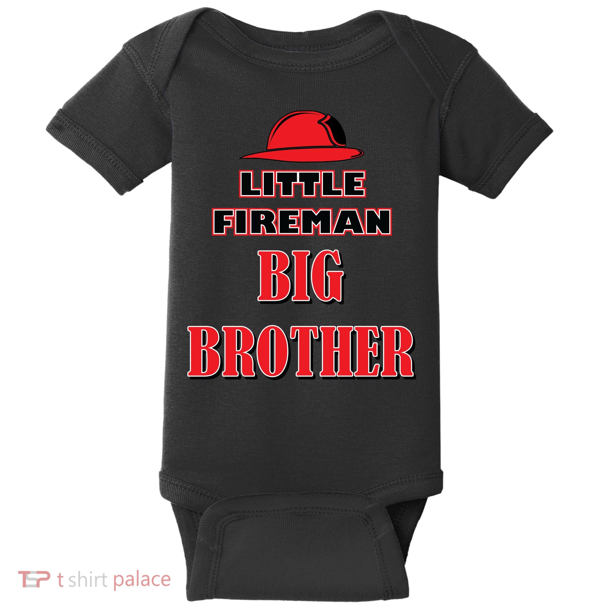 Little Fireman Big Brother Baby Bodysuit