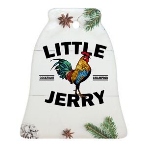 Little Jerry Cockfight Champion Ceramic Bell Ornament