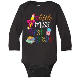 Little Miss First Grade Baby Long Sleeve Bodysuit