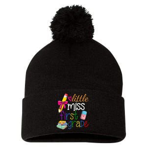 Little Miss First Grade Pom Pom 12in Knit Beanie