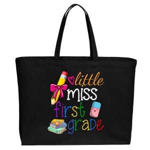 Little Miss First Grade Cotton Canvas Jumbo Tote