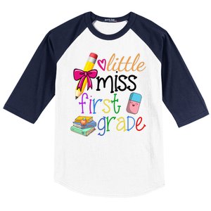 Little Miss First Grade Baseball Sleeve Shirt