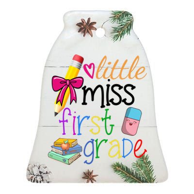 Little Miss First Grade Ceramic Bell Ornament