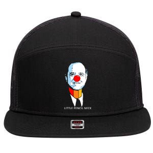 Little Pencil Neck Clown Pro Donald Trump 7 Panel Mesh Trucker Snapback Hat