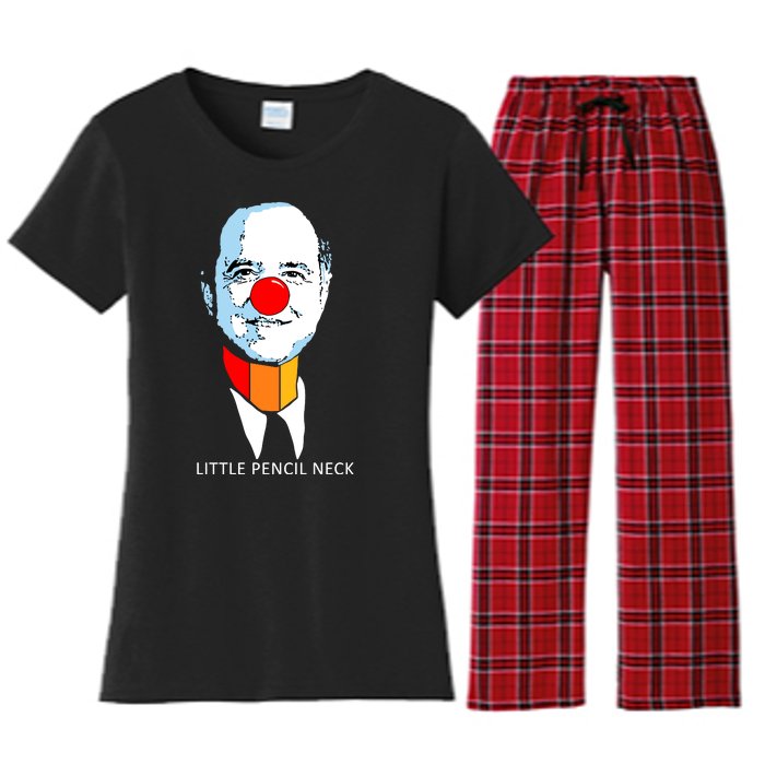 Little Pencil Neck Clown Pro Donald Trump Women's Flannel Pajama Set