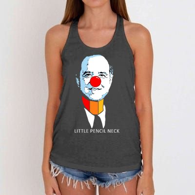 Little Pencil Neck Clown Pro Donald Trump Women's Knotted Racerback Tank