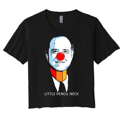 Little Pencil Neck Clown Pro Donald Trump Women's Crop Top Tee