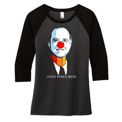 Little Pencil Neck Clown Pro Donald Trump Women's Tri-Blend 3/4-Sleeve Raglan Shirt