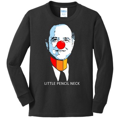 Little Pencil Neck Clown Pro Donald Trump Kids Long Sleeve Shirt