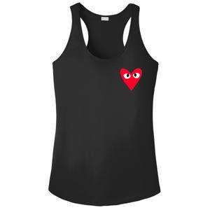 Little Pocket Heart Cute Ladies PosiCharge Competitor Racerback Tank