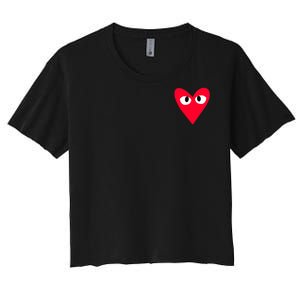 Little Pocket Heart Cute Women's Crop Top Tee