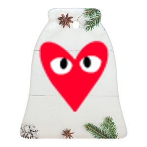 Little Pocket Heart Cute Ceramic Bell Ornament