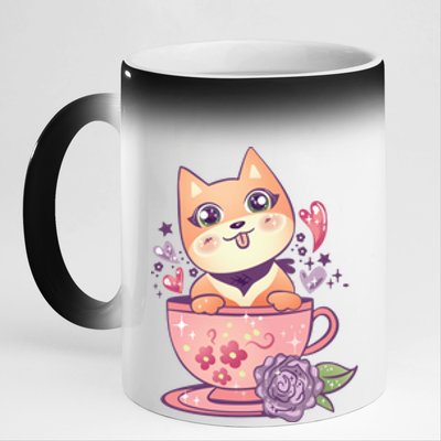 Little Teacup Dog Anime 11oz Black Color Changing Mug