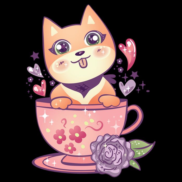 Little Teacup Dog Anime Kids Colorblock Raglan Jersey