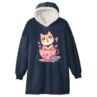 Little Teacup Dog Anime Hooded Wearable Blanket