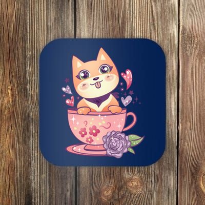 Little Teacup Dog Anime Coaster