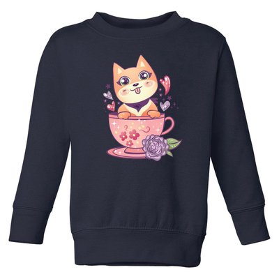 Little Teacup Dog Anime Toddler Sweatshirt