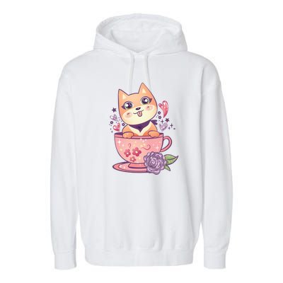 Little Teacup Dog Anime Garment-Dyed Fleece Hoodie