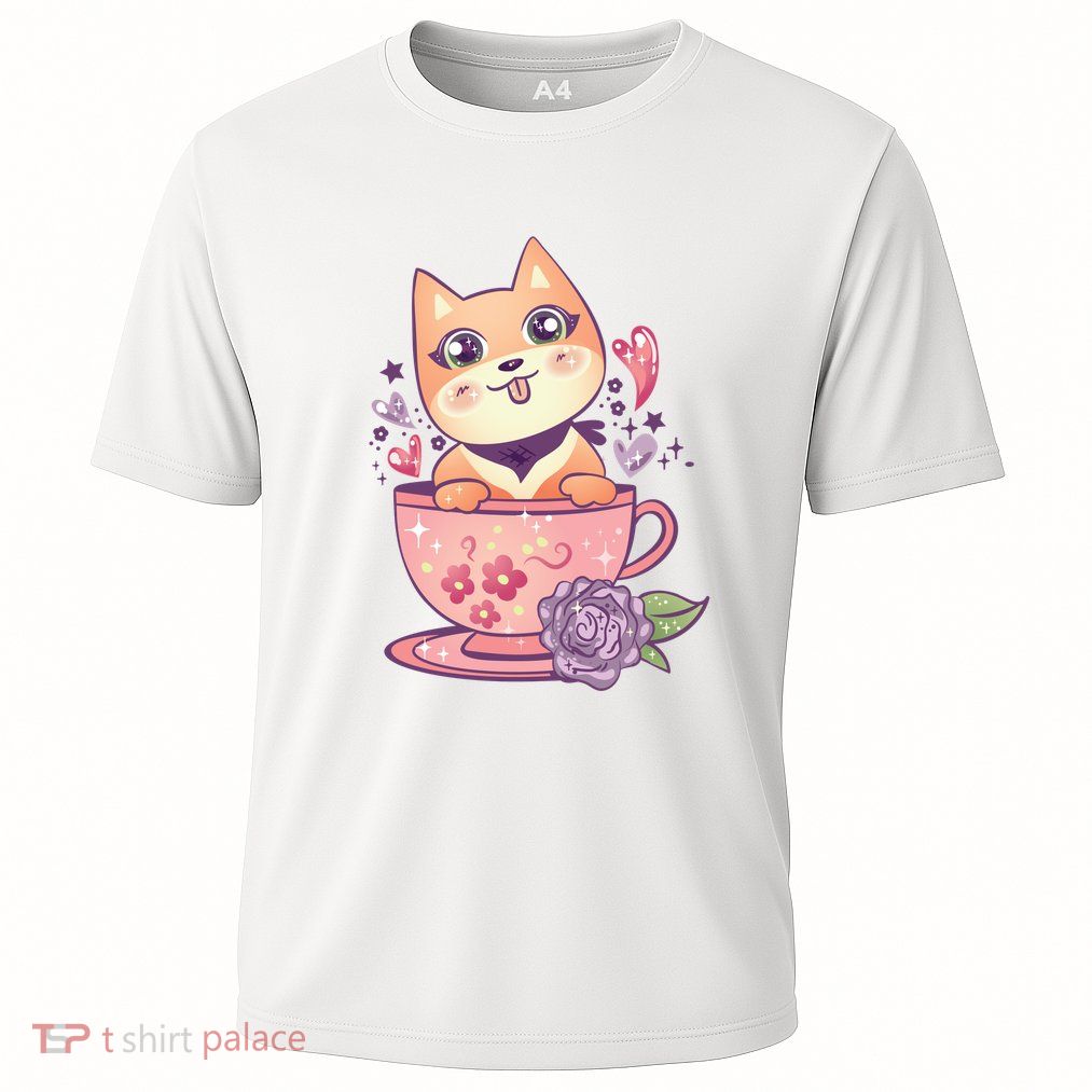 Little Teacup Dog Anime Cooling Performance Crew T-Shirt