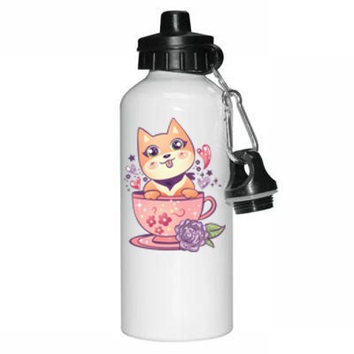 Little Teacup Dog Anime Aluminum Water Bottle