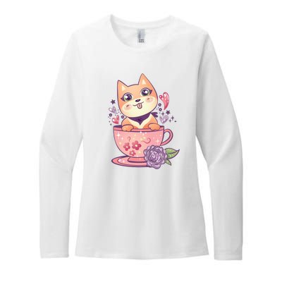 Little Teacup Dog Anime Womens CVC Long Sleeve Shirt