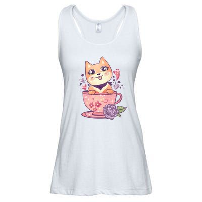 Little Teacup Dog Anime Ladies Essential Flowy Tank