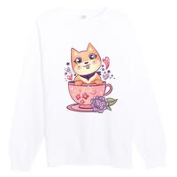 Little Teacup Dog Anime Premium Crewneck Sweatshirt