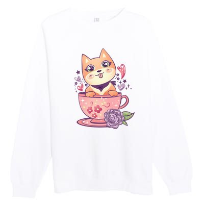 Little Teacup Dog Anime Premium Crewneck Sweatshirt