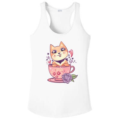 Little Teacup Dog Anime Ladies PosiCharge Competitor Racerback Tank