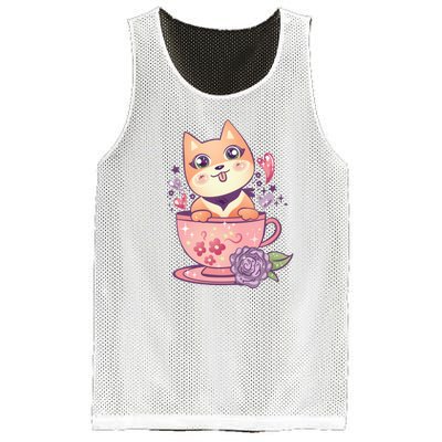 Little Teacup Dog Anime Mesh Reversible Basketball Jersey Tank